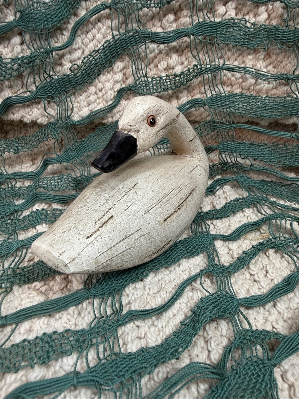 Wooden Swan Figurine Home Wall Decor - White - Picture 3 of 6